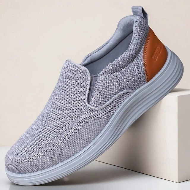 Sneakers Breathable Men's Stretch Navy – Slip-On Knit
