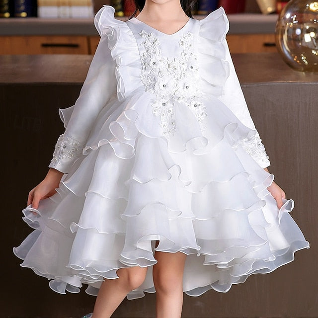Flower Wedding Kids Dress Sleeve Girls' Special Party Long
