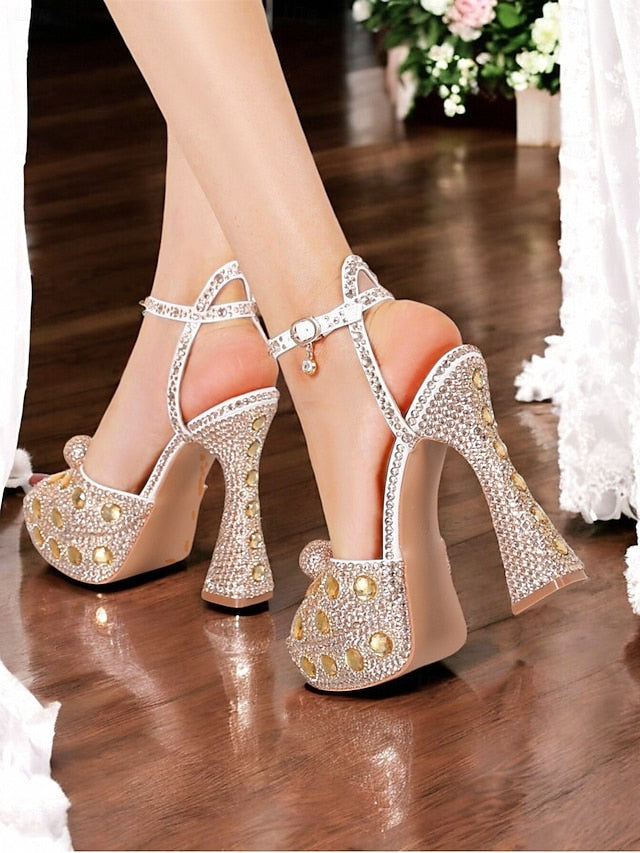 Crystal-Embellished Women's with Sandals Platform Glamorous