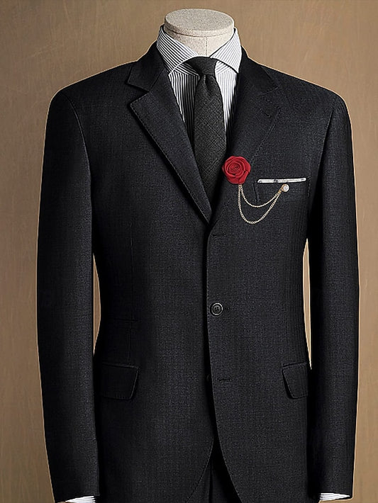 Chain Lapel Red with Gold Men's Rose Elegant – Pin