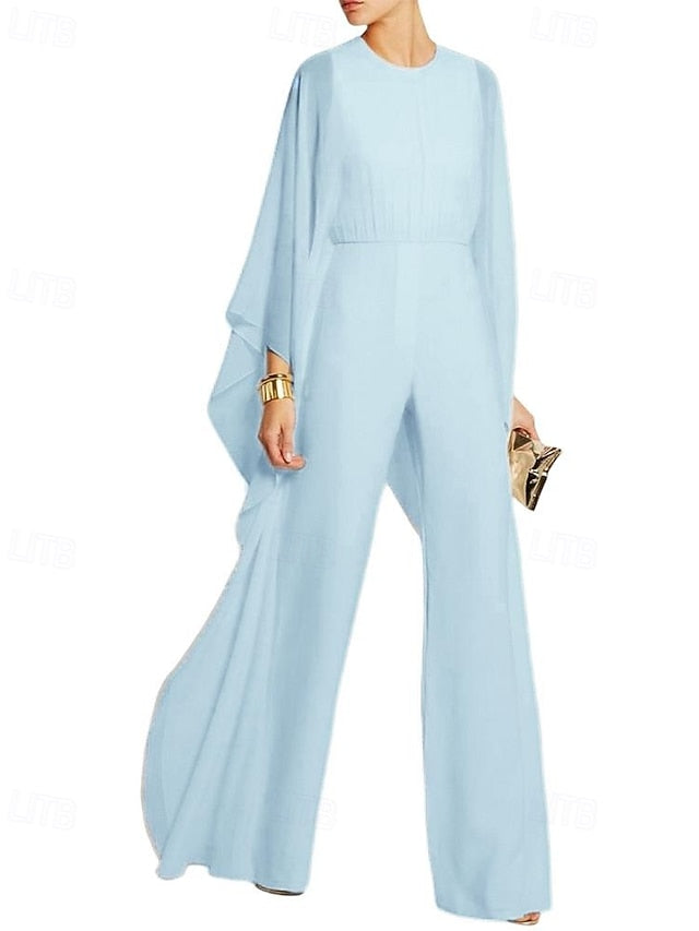 Dress Elegant Simple the Jumpsuit Cape Bride of Mother