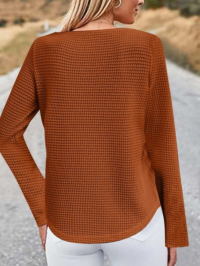 Women's Blouse Solid Color Elegant Stylish Casual Long