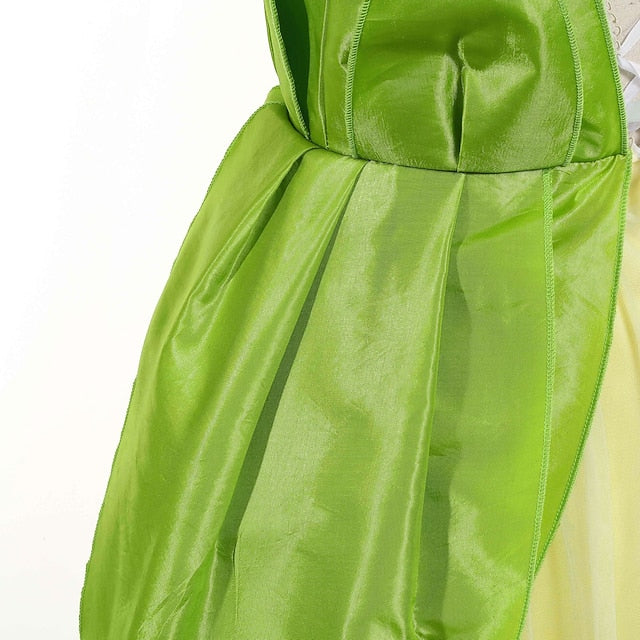Tiana Bell Princess Theme Tinker Girl Dress Flower Fairytale