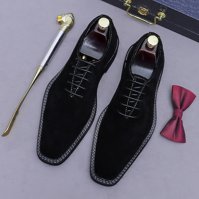 Cowhide Suede Oxford - Men's Genuine Leather Shoes