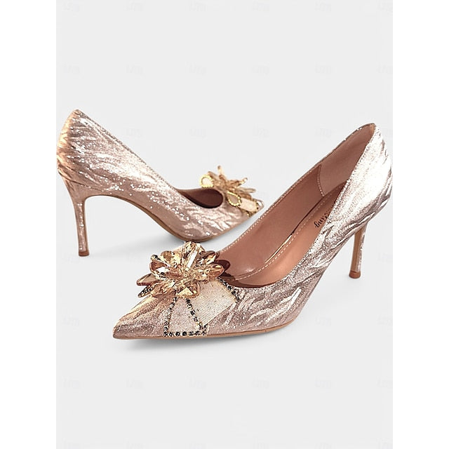 Heels Women Silver Sparkling – Glitter Shoes High Wedding for