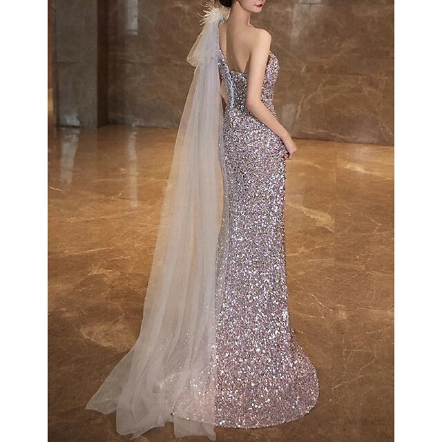 Mermaid Trumpet Sweep Brush Train Prom Dresses Elegant High