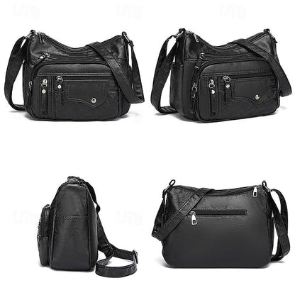 Faux Multiple Quilted with Women's Crossbody Bag Leather