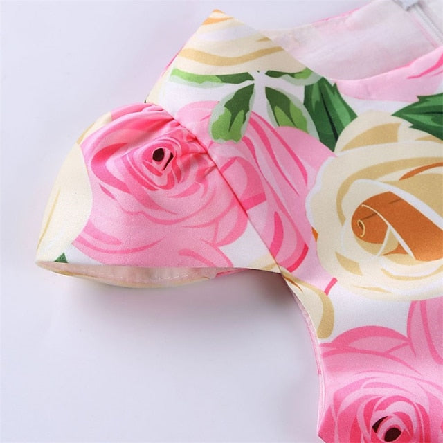 Kids Girls' Short Party Sleeve Dress Floral Flower