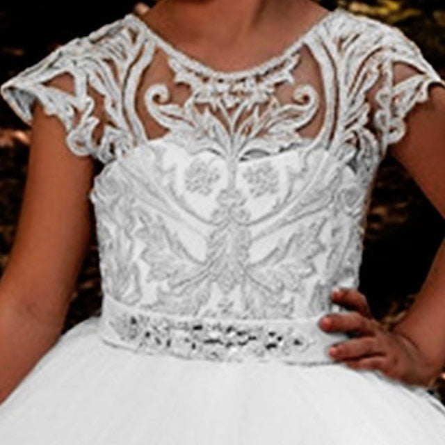 Solid Colored Flower Floral Kids Dress Girls' Girl