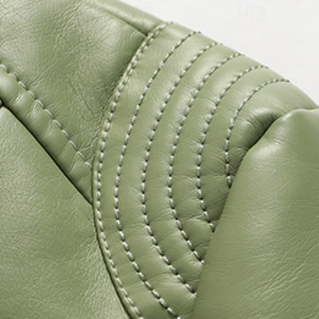 Women's Zipper Pocket Comfortable Jacket Leather Faux