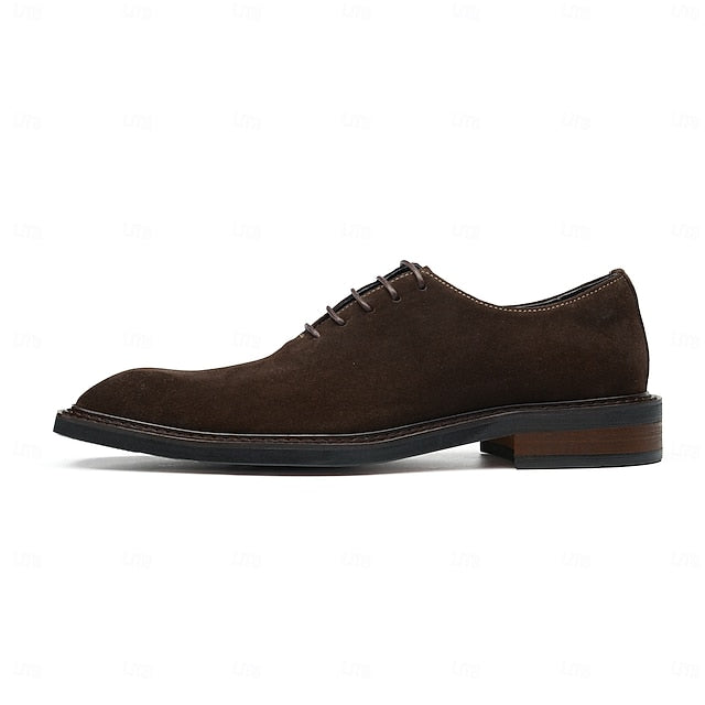 Cowhide Suede Oxford - Men's Genuine Leather Shoes
