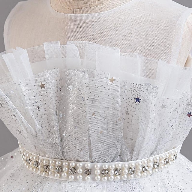 Party Sleeveless Kids Girl Girls' Dress Flower Sequin