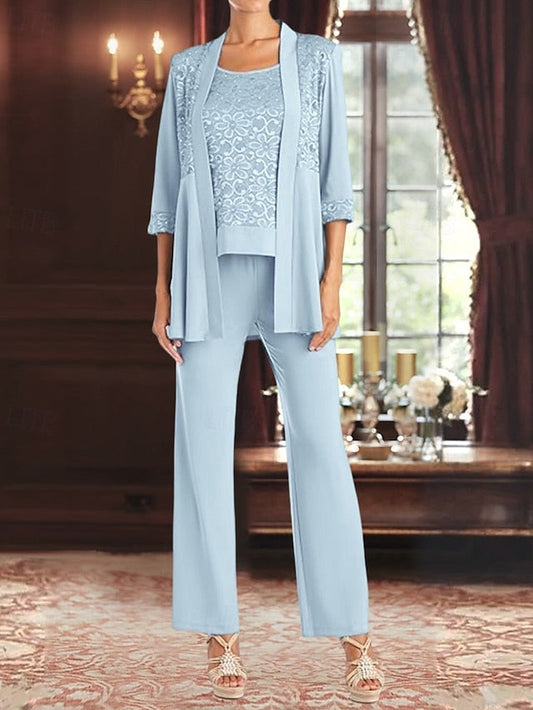 the Piece Dress of 3 Bride Pantsuit Mother Elegant