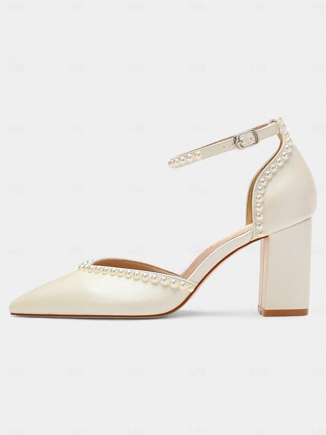 Women's Elegant Heels Wedding Pearl-Embellished