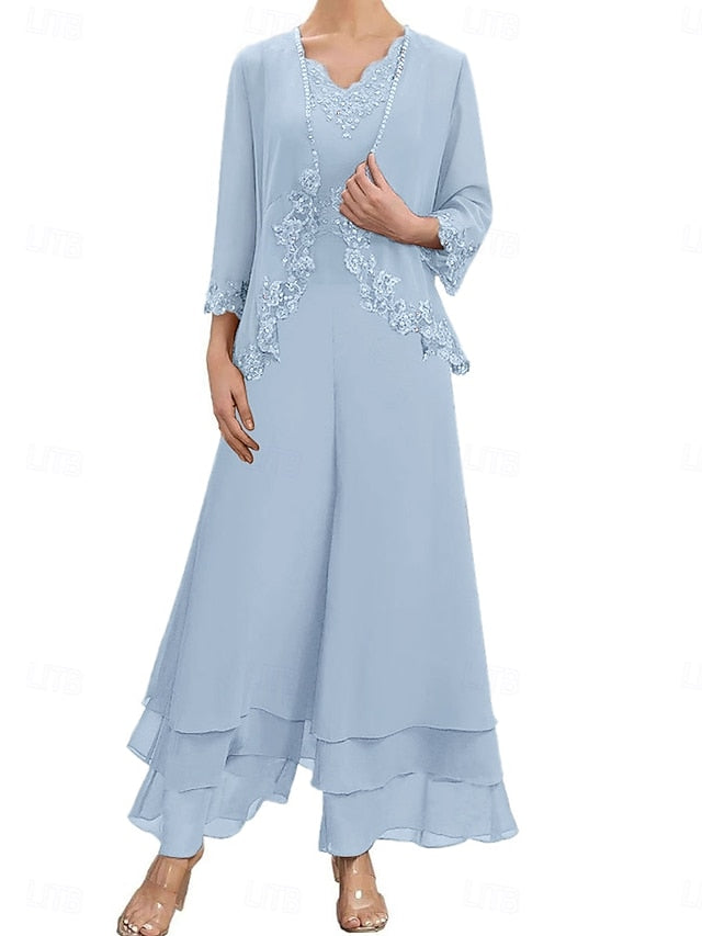 Bride Elegant Sets Dress the Wedding of Guest Mother