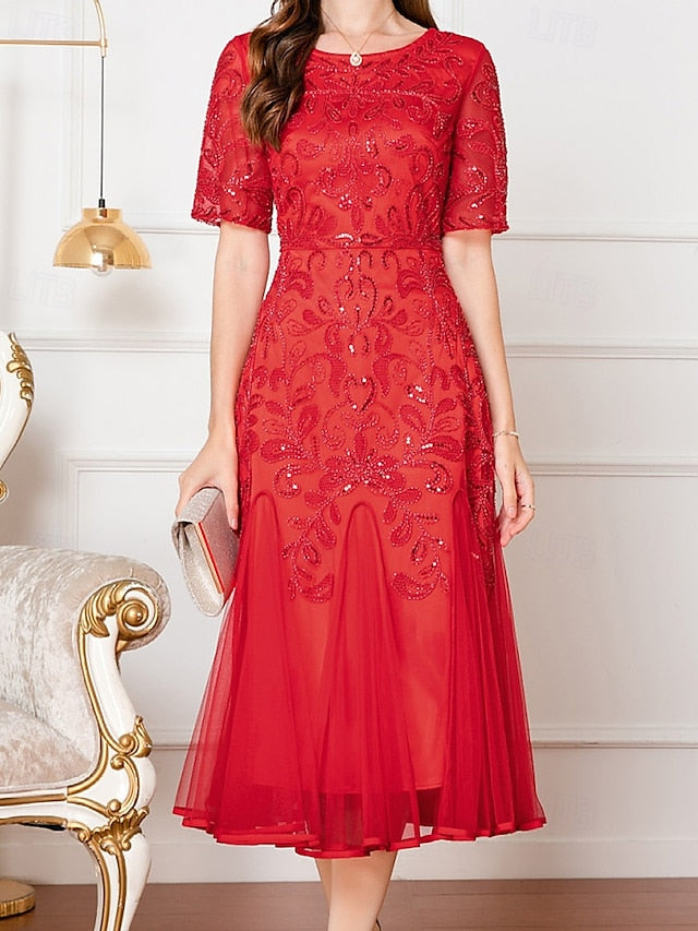 Vintage Bride A-Line Mother Elegant the Beaded V Dress of Party