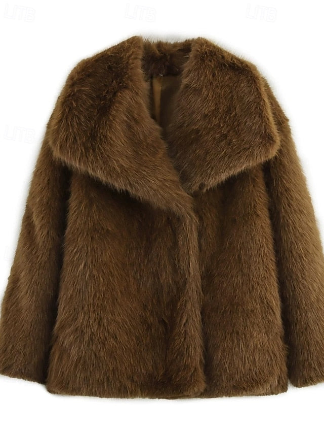 Women's Furs Coat Leathers Comfortable Faux Warm Fur