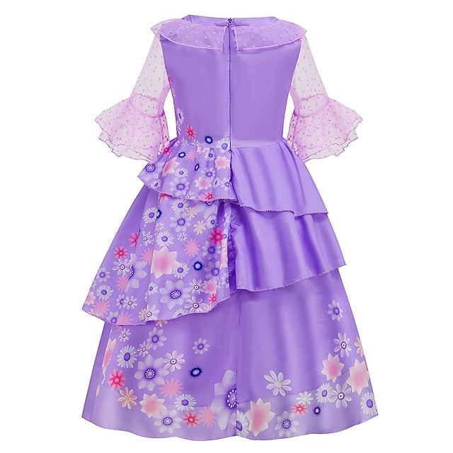 Encanto Fairytale Isabela Madrigal Girl Dress Flower Princess
