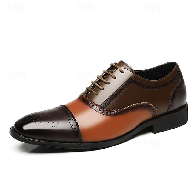 – Faux Brown Men's and Two-Tone Shoes Brogue Black