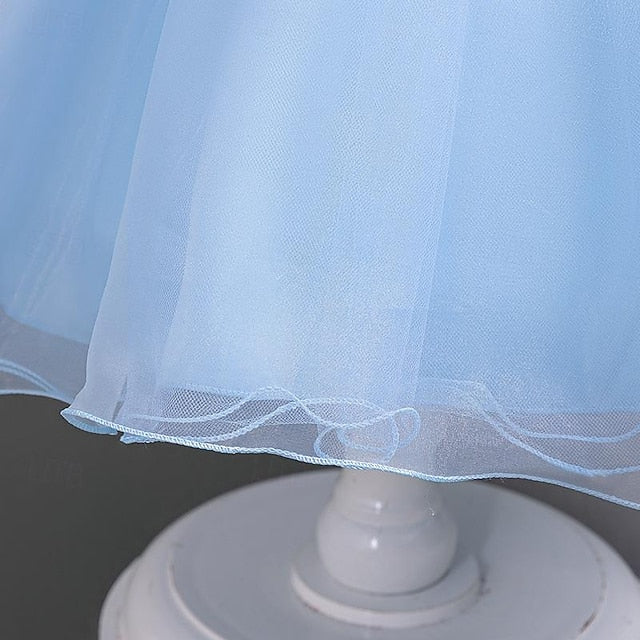 Wedding Sleeveless Floral Party Kids Girls' Dress Sequin