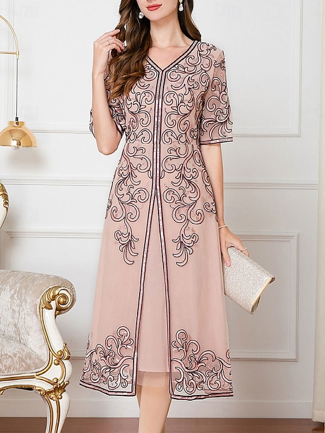 Chinese Mother the Bride Wedding Guest Elegant Dress of