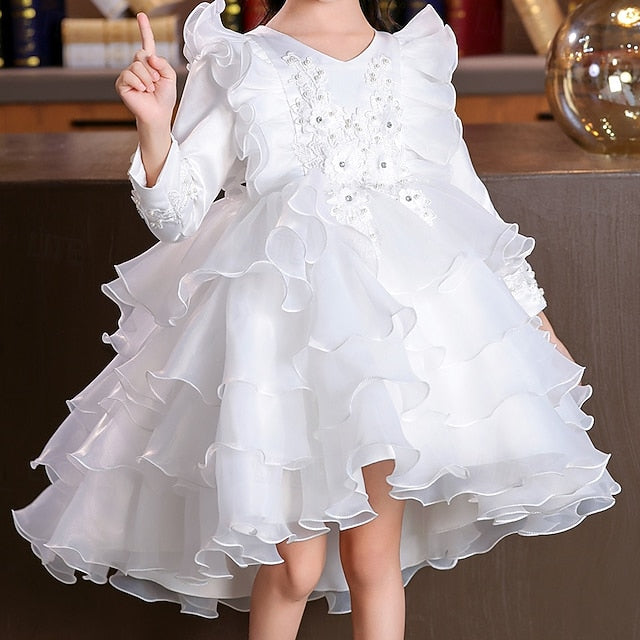 Flower Wedding Kids Dress Sleeve Girls' Special Party Long