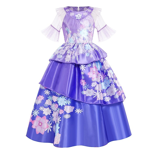 Encanto Fairytale Isabela Madrigal Girl Dress Flower Princess