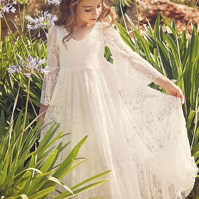Dress Formal Flower Kid's Girl Lace Girls'