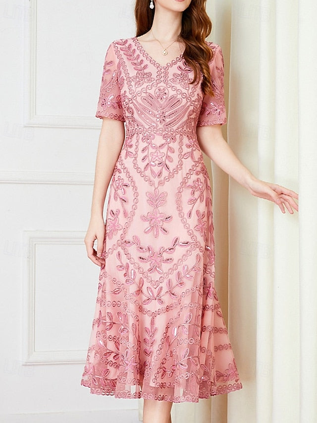 V Elegant Mother Dress A-Line the Vintage Party Bride of