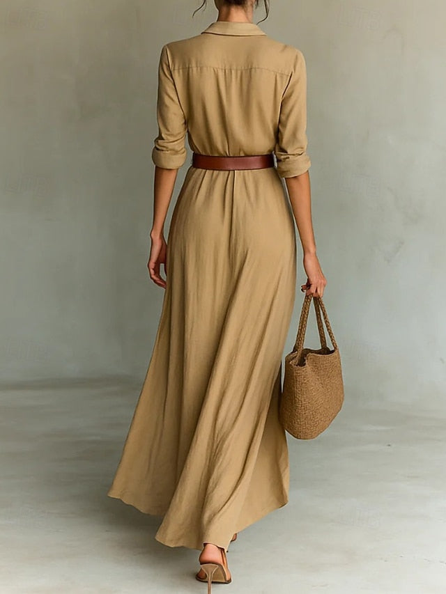 Women's Long Dress Maxi Dress Shirt Dress Modern Daily