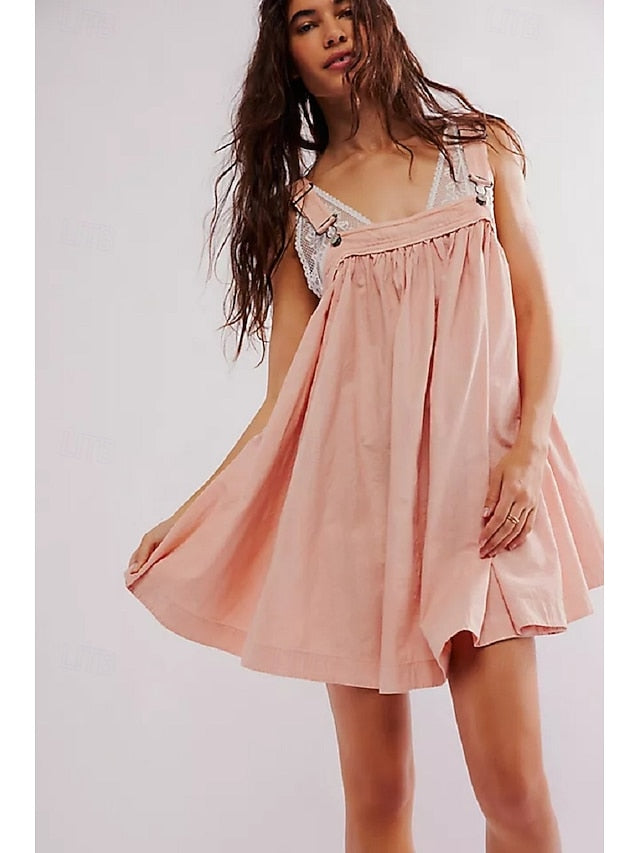 Women's Mini Dress Sundress Pleated Dress Off The Shoulder