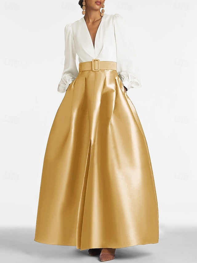 Guest Evening Dress High Formal Floor Split Gown A-Line Wedding