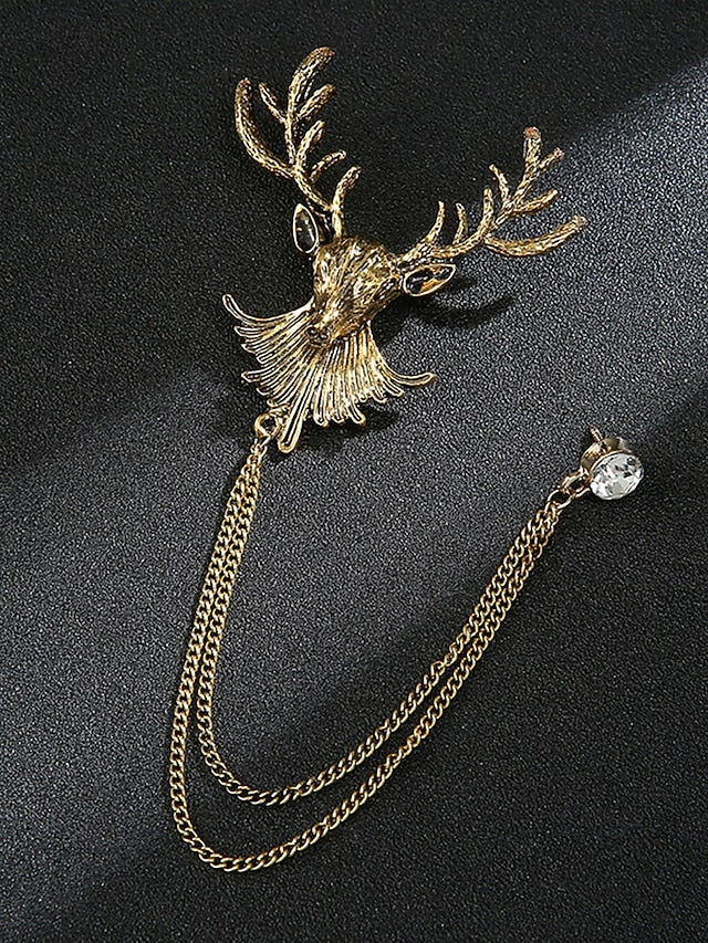 Pin Brooch Lapel with Deer Men's Christmas
