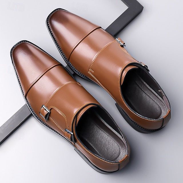 Monk – Strap Leather Elegant Shoes Double Men's