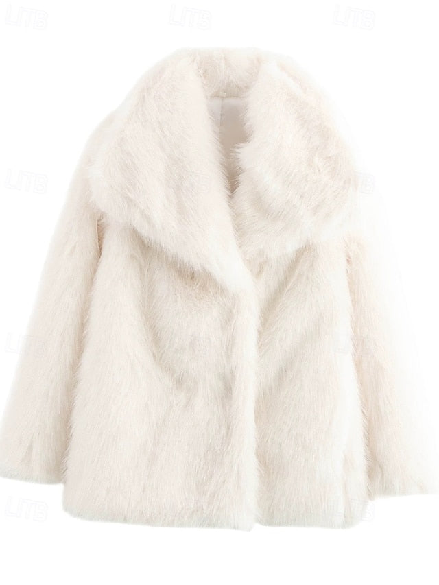 Leathers Fur Comfortable Warm Faux Women's Coat Furs