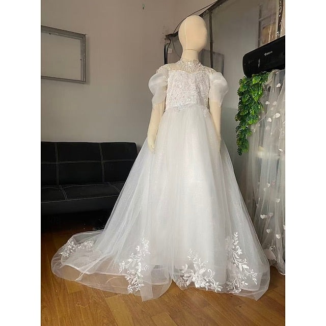 First Girls' Communion Flower Girl Party Dress Kids