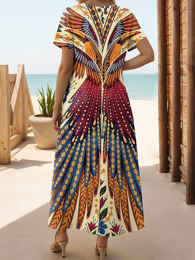 Women's Maxi Dress Black Dress Long Sleeve Boho Dress