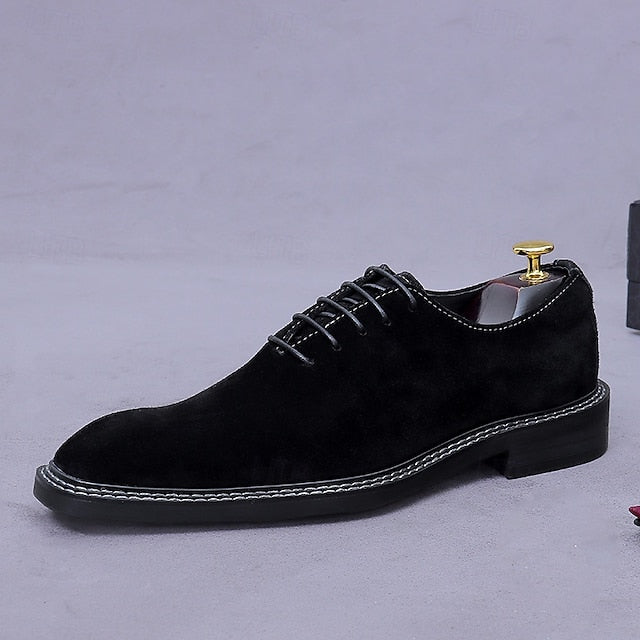 Cowhide Suede Oxford - Men's Genuine Leather Shoes