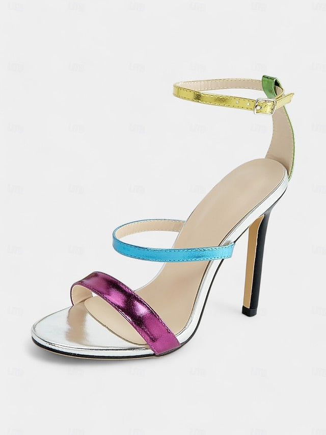 Vibrant Multi-Color – Metallic Stiletto Women's Heels