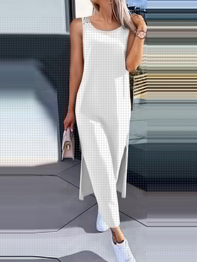 Women's Maxi Dress A Line Dress Solid Color Tank Dress