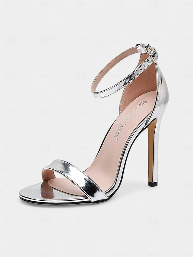 Wedding Women Sandals Heel – Stiletto for Metallic Sleek