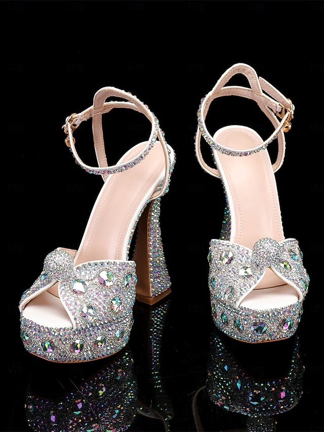Crystal-Embellished Women's with Sandals Platform Glamorous
