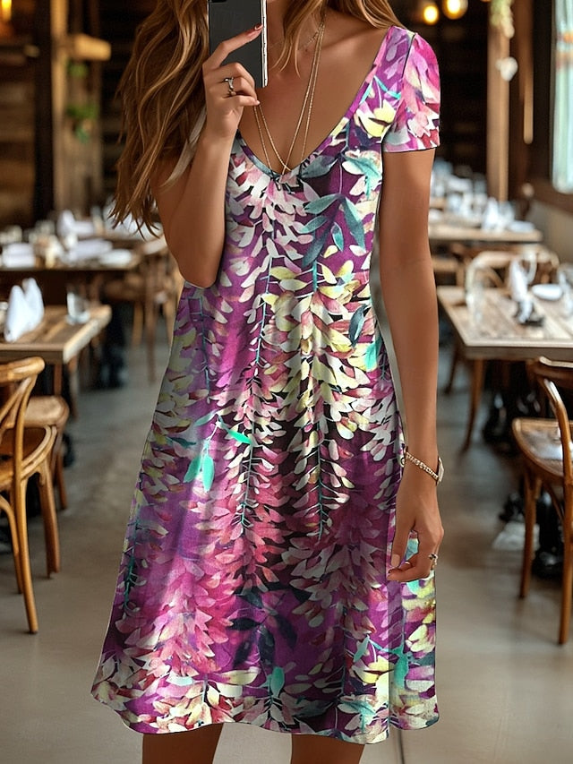 Women's Midi Dress Casual Dress T Shirt Dress Tee Dress