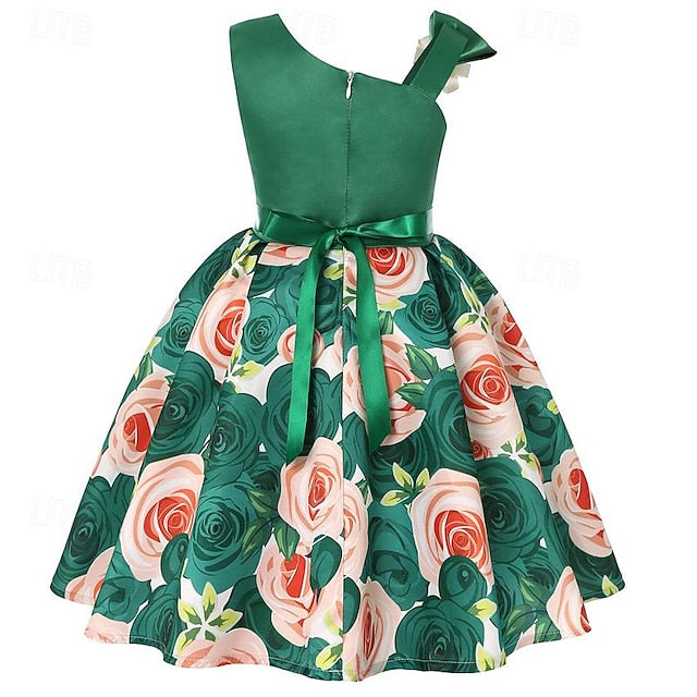 Easter Sleeveless Girls' Flower Dress 3D Summer Party