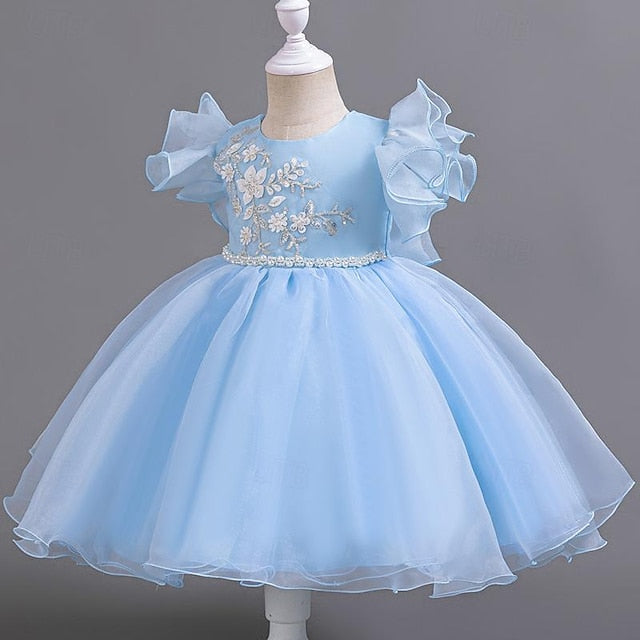 Girls' Wedding Floral Sleeveless Kids Dress Party Sequin