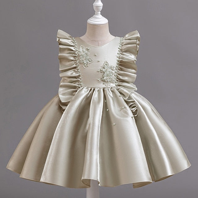 Girls' Toddler Sleeveless Wedding Dress Floral Party