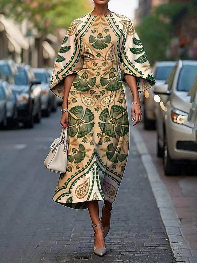 Women's Midi Dress Floral Dress Fashion Classic Modern