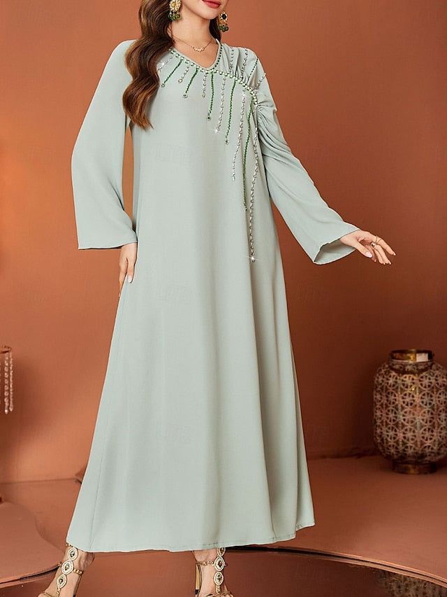 Neck Length V Bride Floor Dress of Elegant A-Line the Mother