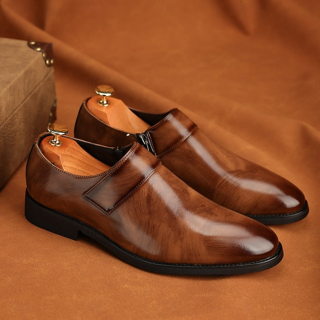 Shoes Slip-On Business Loafers Brown Men's Leather