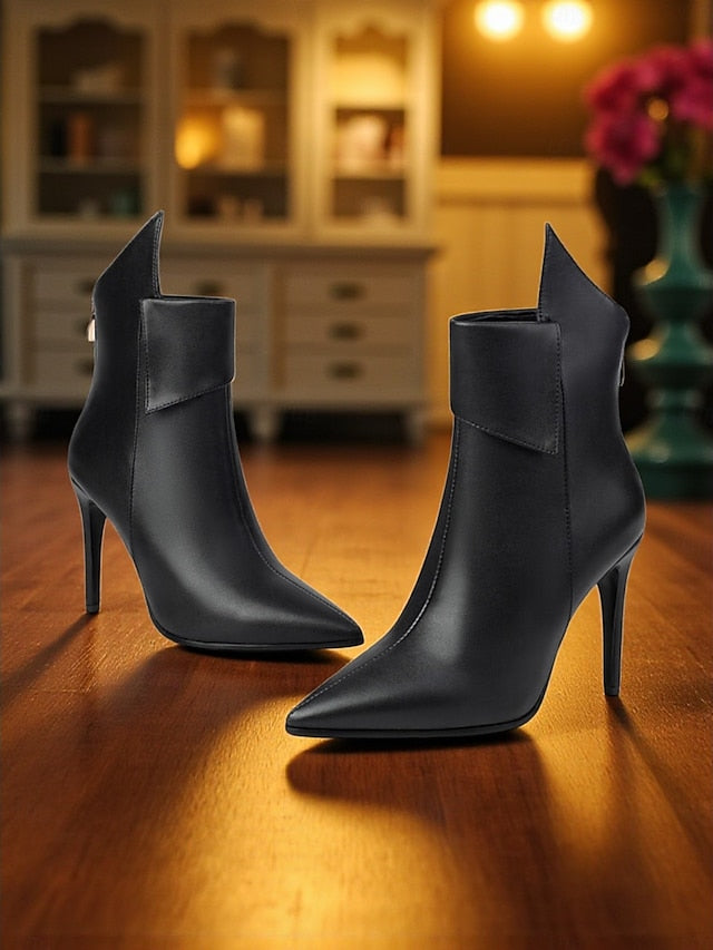 Boots - Metallic Stiletto Ankle Gold Toe Pointed Women's